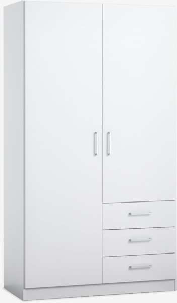 Wardrobe FANDRUP 97x176 2 doors 3 drawers white