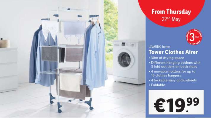 LIVARNO home Tower Clothes Airer