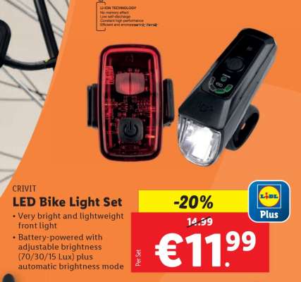 CRIVIT LED Bike Light Set