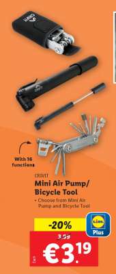CRIVIT Mini Air Pump/Bicycle Tool