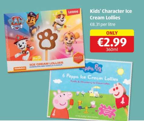 Kids’ Character Ice Cream Lollies