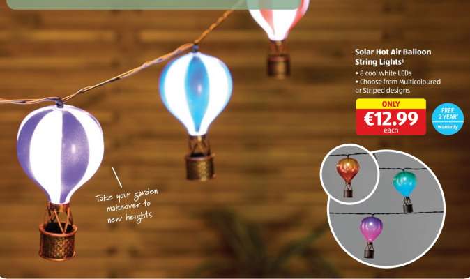 Solar Hot Air Balloon String Lights