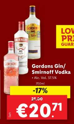 Gordons Gin/Smirnoff Vodka