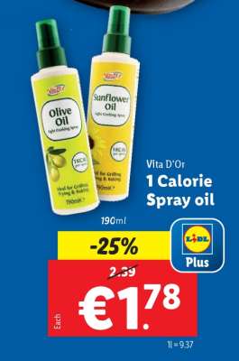 Vita D'Or 1 Calorie Spray Oil