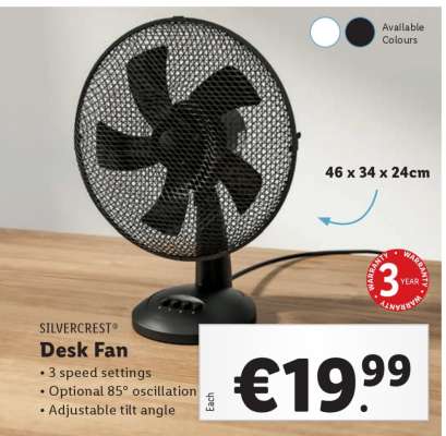 SILVERCREST Desk Fan