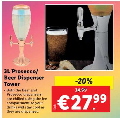 3L Prosecco/Beer Dispenser Tower